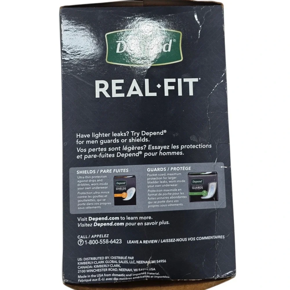 Depend Real Fit Men Underwear Maximum Absorbency S M 14‎ Count SkinGuard